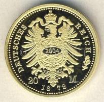 Német Birodalom / Császárság / Sachsen/Meiningen 1872. 20M Au (0,585) 3,5g újveret T:PP ismertető ta...
