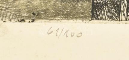 Csurgói Máté Lajos (1931-2001): Tabán. Rézkarc, papír, jelzett, számozott: 61/100. Apró foltokkal, l...