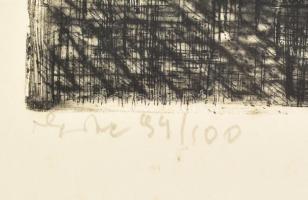 id. Imre István (1918-1983): Várnegyed, Buda. Rézkarc, papír. Jelzett. Számozott (94/100). 39x29 cm