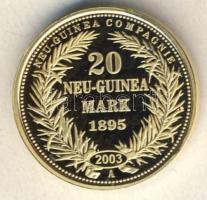 Német Császárság / Új-Guinea 1895. 20M Au (0,585) 3,5g újveret T:PP tanúsítvánnyal, csak 10.000 db! ...