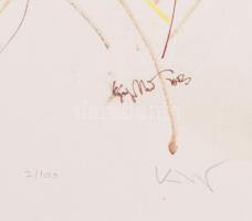 König (Kőnig) Róbert (1951-2014): Nyerítő ló. Computer print, merített papír, jelzett, számozott (2/...