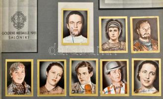 Gold Saba cigarettakártyák Atlas-Stoff-Bilder albumba beragasztva, több mint 180 képecske, a színész...