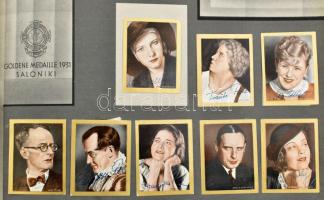 Gold Saba cigarettakártyák Atlas-Stoff-Bilder albumba beragasztva, több mint 180 képecske, a színész...