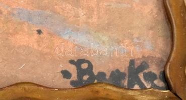 Berkes Antal (1874-1938): Lovaskocsi. Akvarell, papír. Jelzett. Dekoratív, üvegezett fakeretben. 22x...