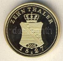 Német Államok / Szászország 1827. 10Thaler Au (0,585) 3,5g újveret T:PP tanúsítvánnyal, csak 10.000 ...