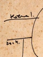 Kozma István (1937-2020): Nagybányai csendélet, 2004. Filctoll, papír, jelzett, kissé foltos, üvegez...