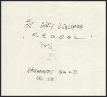Büki Zsuzsanna (1957-): Reggel, 1998. Tus, papír, jelzett, hátoldalán autográf felirattal. 29,5x24 c...