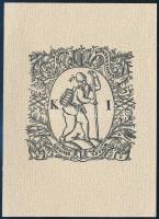 Kozma Lajos (1884-1948) : Ex libris Kner Imre. Klisé, papír. Jelzett a nyomaton.11x15 cm