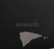 Régi festett tükrös ékszertartó doboz, préselt fa, m: 30 cm