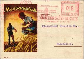 1944 Magyar Mezőgazdák Szövetkezete reklámlapja. Budapest V. Alkotmány utca 29. (székház) Alapítva 1891. Posner, Budapest / Hungarian Farmers Cooperative advertisement card