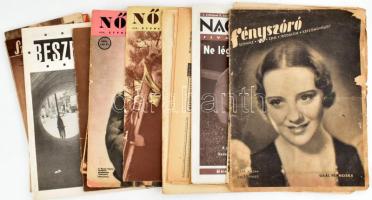 Régi, de 1945 utáni újságok, magazinok csomag, benne Csili, Színház és Mozi, Film Színház Muzsika, Fényszóró, 2 db Fürge ujjak, Beszélő, Helyiipar és Városgazdaság, Rádió és televízió újság, Új Szó, Képes Világ, 2 Nők Lapja, Esti Hírlap, Villamos Mérőműszer, Szabadság, Nagykörút, Pesti Műsor, összesen 18 db