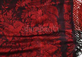 Óriás méretű antik selyem stóla. XIX. sz. vége. Szép állapotban 160x160 cm + Rojtokkal