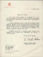 1994 Angelo Sodano bíboros aláírása Bozó Gyula festőművésznek írt levelén