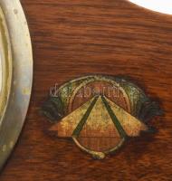 Angol asztali óra. Rugójáratos. Réz berakással. Szép számlappal, működő, jó állapotban. 29 cm