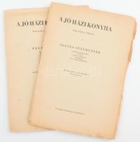 Hunyady Erzsébet: A jó házi konyha. Így kell főzni! I-II. Bp., é.n., Új Idők, 32 p. + 32 p. Fűzés nélkül, helyenként sérült lapszélekkel.