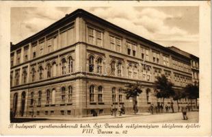 Budapest VIII. Szentbenedekrendi katolikus Szent Benedek reálgimnázium ideiglenes épülete. Baross utca 62.