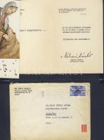 1985 Dr. Lékai László bíboros, prímás, esztergomi érsek aláírása Bozó Gyula festőművészhez írt üdvözlőkártyáján