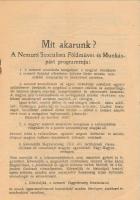 cca 1935 Nemzeti Szocialista Földműves és Munkás Párt programja