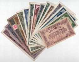 1945-1946. 15db klf pengő, adópengő bankjegy T:F közte szép papír