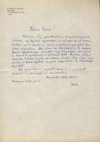 1987 Simándi József operaénekes autográf levele Bozó Gyula festőművészhez