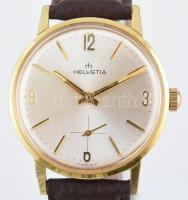 Helvetia kézio felhúzós férfi karóra, szép állapotban, hibátlan számlappal, eredeti dobozában. bőr s...