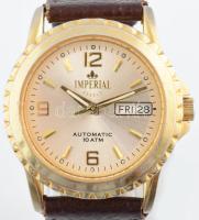 Imperial Geneve automata férfi karóra, szép állapotban, hibátlan számlappal, bőr szíjjal 37 mm