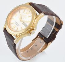 Imperial Geneve automata férfi karóra, szép állapotban, hibátlan számlappal, bőr szíjjal 37 mm