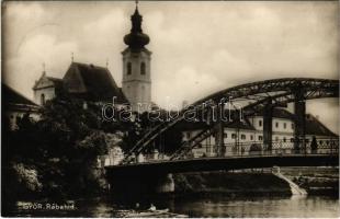 1929 Győr, Rábahíd, csónakázók. Kiadja Royal Dohányáruda. Knopfmacher J. felvétele