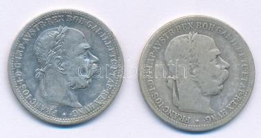 Ausztria 1894-1899. 1K Ag (2xklf) "Ferenc József" T:VF,F patina Austria 1894-1899. 1 Corona Ag (2xdiff) "Franz Joseph" C:VF,F patina Krause KM#2804
