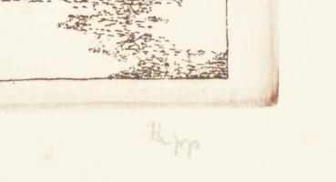 Hepp Edit (1947-): Iparművészeti Múzeum. Rézkarc, papír, jelzett, 20×29 cm