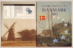 Dánia 2002. 1c,2c,5c,10c,20c,50c,1€,2€ próbaveretek, szettben, díszkiadásban T:B...