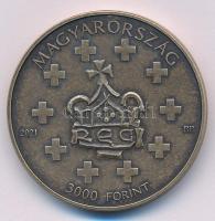 2021. 3000Ft bronz "Szent István" színes MNB tájékoztatóval T:BU