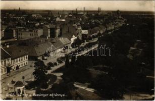 1935 Győr, látkép a Bissinger sétánnyal. Knopfmarcher J. felvétele ((kis szakadás / small tear)