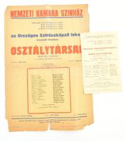 1948 Nemzeti Kamara Színház plakát sérült. 30x40 cm + kisplakát 12x17 cm