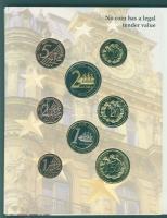 Lettország 2004. 1c,2c,5c,10c,20c,50c,1€,2€ próbaveretek, szettben, díszkiadásba...