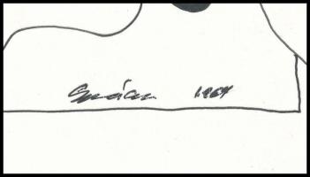 Szász Károly István (1909-1979): Arc. Tus, papír. Jelzett. 29x38,5 cm