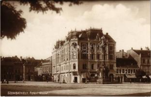 1930 Szombathely, Fő téri részlet. Weltner S. üzlete, liszt gabona kereskedés, Magyar divat áruház, Casino szálloda, Mautner Ödön Magtermelő és Magkereskedelmi Rt. Knopfmarcher J. felvétele