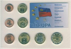 Liechtenstein 2004. 1c,2c,5c,10c,20c,50c,1€,2€ próbaveretek, kereskedői szettben T:BU