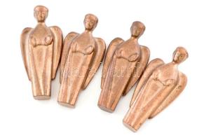 4 darab bronz angyal szobor, jelzés nélkül, m: 6,5 cm