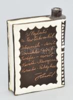 Kántor Sándor Karcag kerámia butella, jelzéssel, kis kopással, m: 15 cm