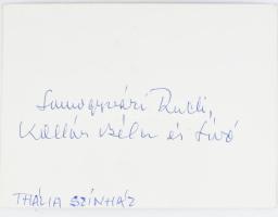 Somogyvári Rudolf, Kollár Béla színművészek és Sívó Emil rendező feliratozott fotó 12x9 cm