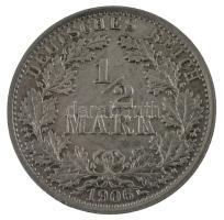 Német Birodalom 1906A 1/2M Ag T:XF
German Empire 1906A 1/2 Mark Ag C:XF