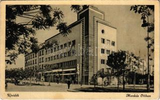 1943 Újvidék, Novi Sad; Munkás Otthon / Workers' Home (EK) + "ÚJVIDÉK-BUDAPEST" vasúti mozgóposta