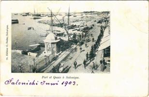 1903 Thessaloniki, Saloniki, Salonica, Salonique; Port et Quais / port, quay. Editeur G. Bader (EB)