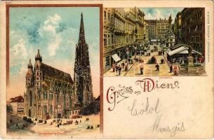 1900 Wien, square. Bécs; cathedral, Dom, Stephans Graben / | Co., Darabanth Vienna, Auctions