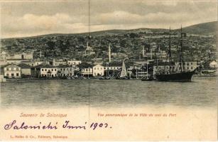 1903 Thessaloniki, Saloniki, Salonica, Salonique; Vue panoramique de la Ville du coté du Port. L. Molho & Co. Editeurs