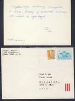 1989 Jeckel Ferenc festőművész szignált üdvözlő levele Bozó Gyula festőművész számára