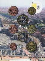 Vatikán 2005. 1c,2c,5c,10c,20c,50c,1€,2€ "XVI. Benedek pápa" próbaveretek, szettben, díszkiadásban T:BU