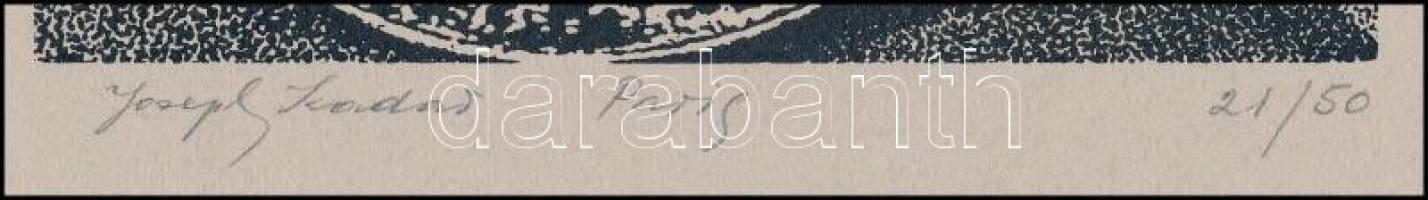 Joseph Kádár (1936-2019): Dualista kompozíció. Szitanyomat, papír, jelzett, számozott: 22/50. 12x19 ...