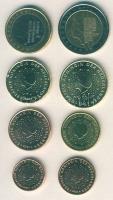 Hollandia 2000-2005. 1c-2€ 8klf db, kereskedői szettben T:BU,2 Tanúsítvánnyal!